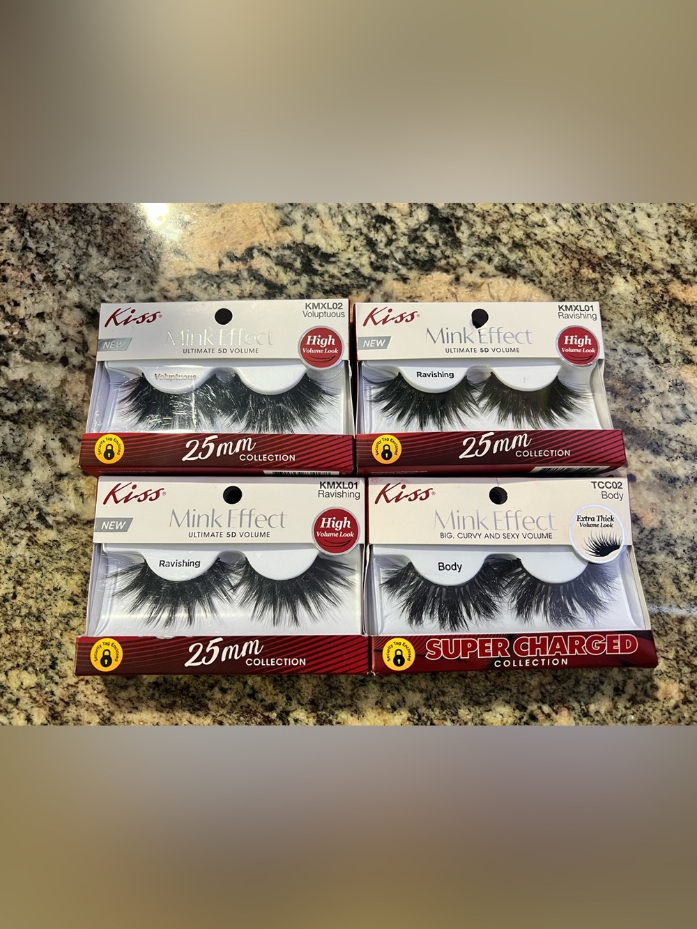 Kiss Mink Effect 25mm False Eyelashes - Black Dramatic Volume